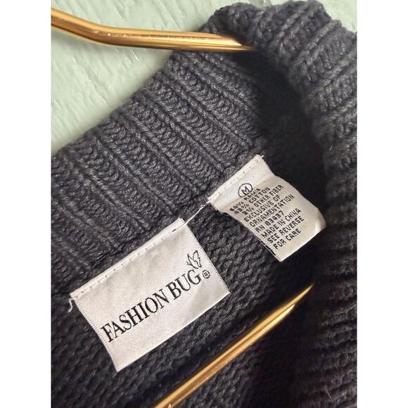 Vintage 90s Christmas Stocking Embroidered Zip-Up Sweater – Women’s Medium - Picture 4 of 6